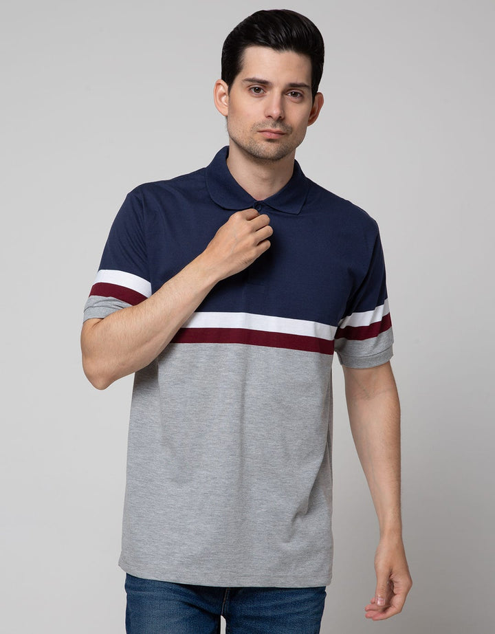 Cole Short Sleeve Polo Shirt Block Stripe