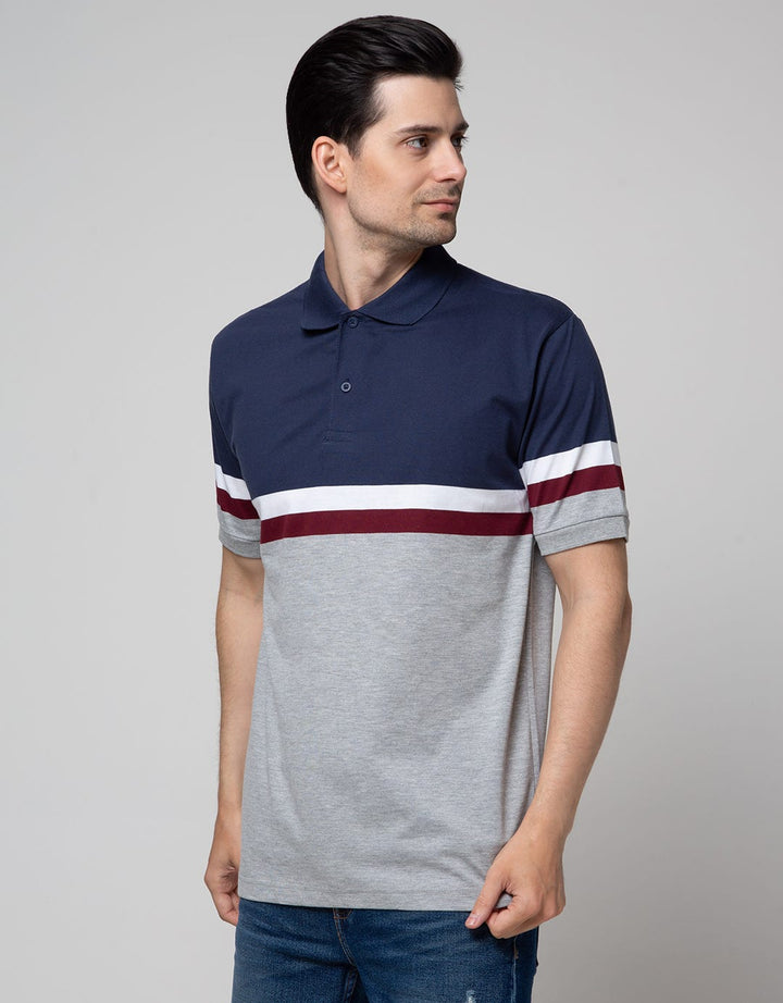 Cole Short Sleeve Polo Shirt Block Stripe