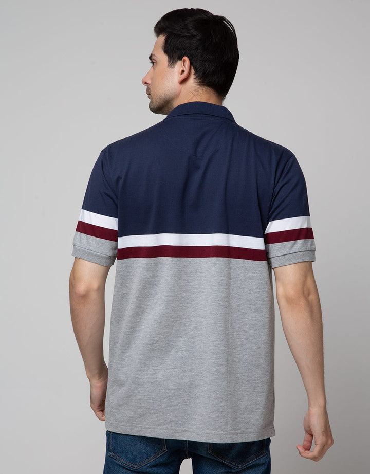Cole Short Sleeve Polo Shirt Block Stripe