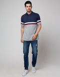 Cole Short Sleeve Polo Shirt Block Stripe