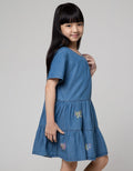Little M Butterfly Denim Dress Anak Perempuan
