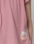 Little M Waffle Cat Print Kaos Anak Perempuan