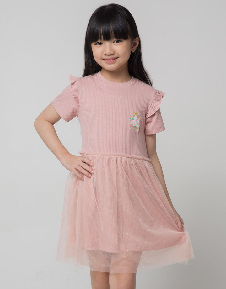 Little M Ruffle Drop Midi Dress Anak Perempuan