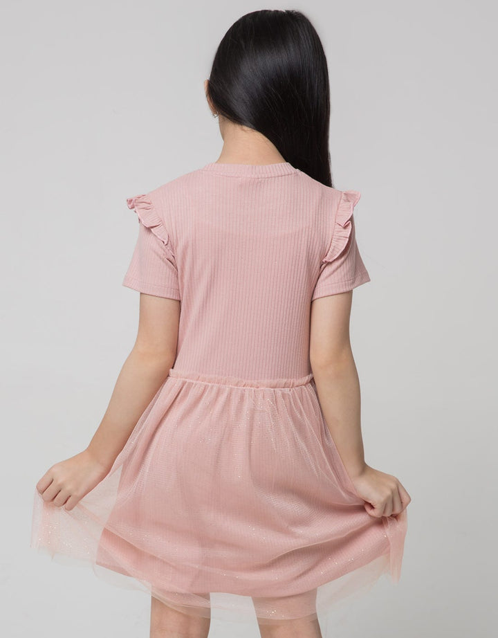 Little M Ruffle Drop Midi Dress Anak Perempuan