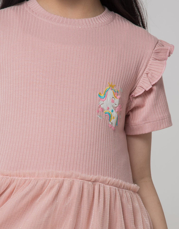 Little M Ruffle Drop Midi Dress Anak Perempuan