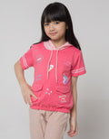 Little M Short Sleeve T-Shirt Hoody Kantong Unicorn Doodle