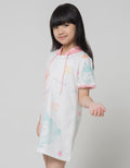 Little M Short Sleeve Midi Dress Hoody Full Unicorn Print
