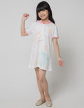 Little M Short Sleeve Midi Dress Hoody Full Unicorn Print