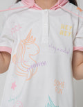 Little M Short Sleeve Midi Dress Hoody Full Unicorn Print