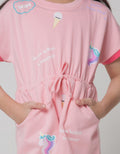 Little M Short Sleeve Midi Dress Serut Print Doodle