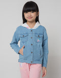 Little M Jacket Denim Komb Knit Unicorn