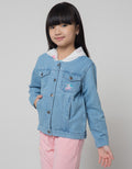 Little M Jacket Denim Komb Knit Unicorn