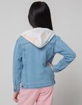 Little M Jacket Denim Komb Knit Unicorn