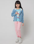 Little M Jacket Denim Komb Knit Unicorn