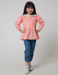 Little M Long Sleeve Blouse Rabbit Embroidery Collar
