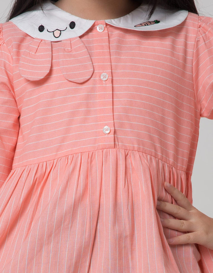 Little M Long Sleeve Blouse Rabbit Embroidery Collar