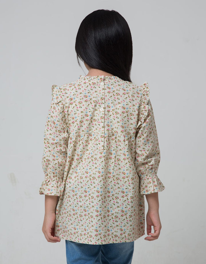 Little M Long Sleeve Blouse Print Ruffle Smok Dada