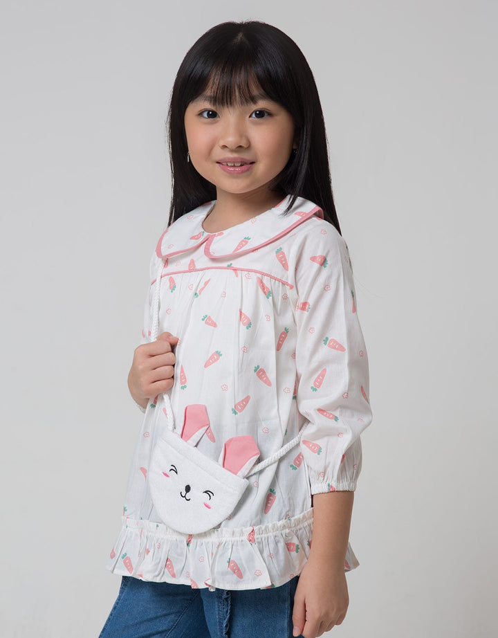 Little M Long Sleeve Shirt Full Print Tas Kelinci