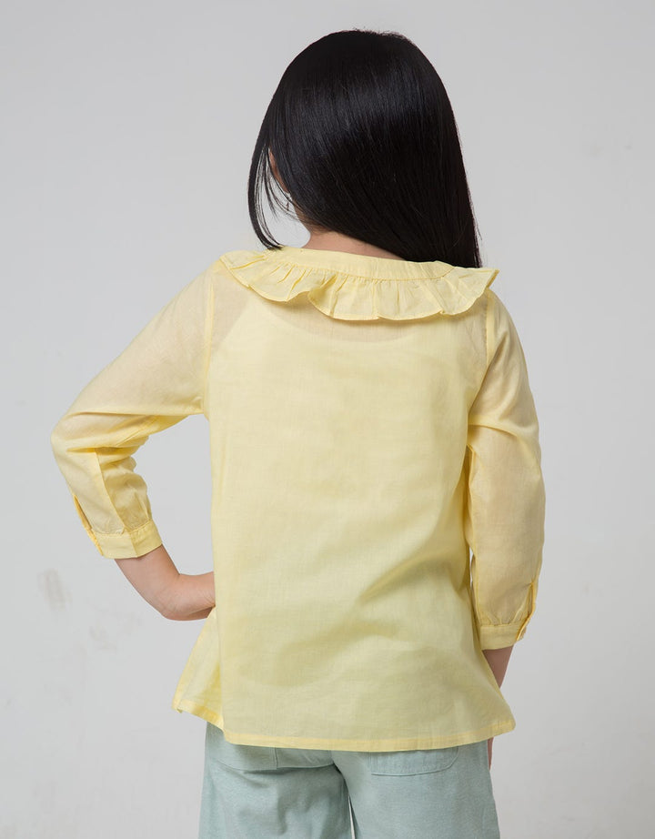 Little M Kerah Ruffle Kemeja Anak Perempuan