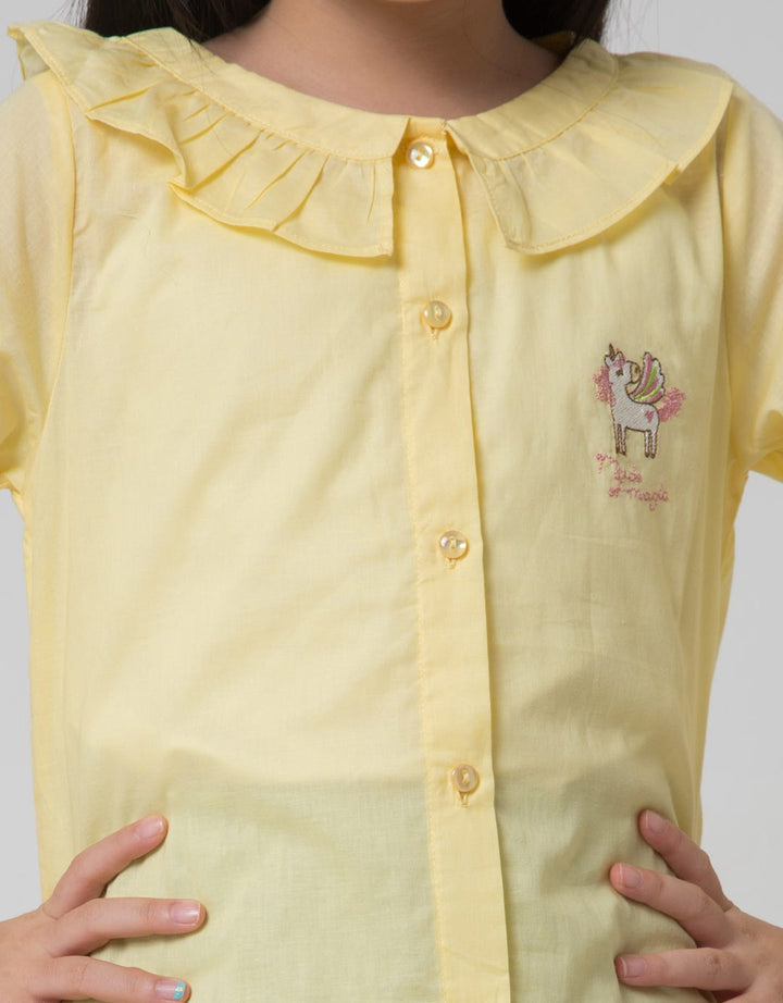 Little M Kerah Ruffle Kemeja Anak Perempuan