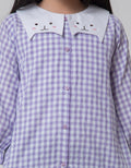 Little M Neck Checks Blouse Anak Perempuan