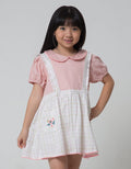 Little M Short Sleeve Midi Dress Overall Kantong Bordir
