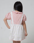 Little M Short Sleeve Midi Dress Overall Kantong Bordir