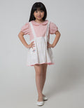 Little M Short Sleeve Midi Dress Overall Kantong Bordir