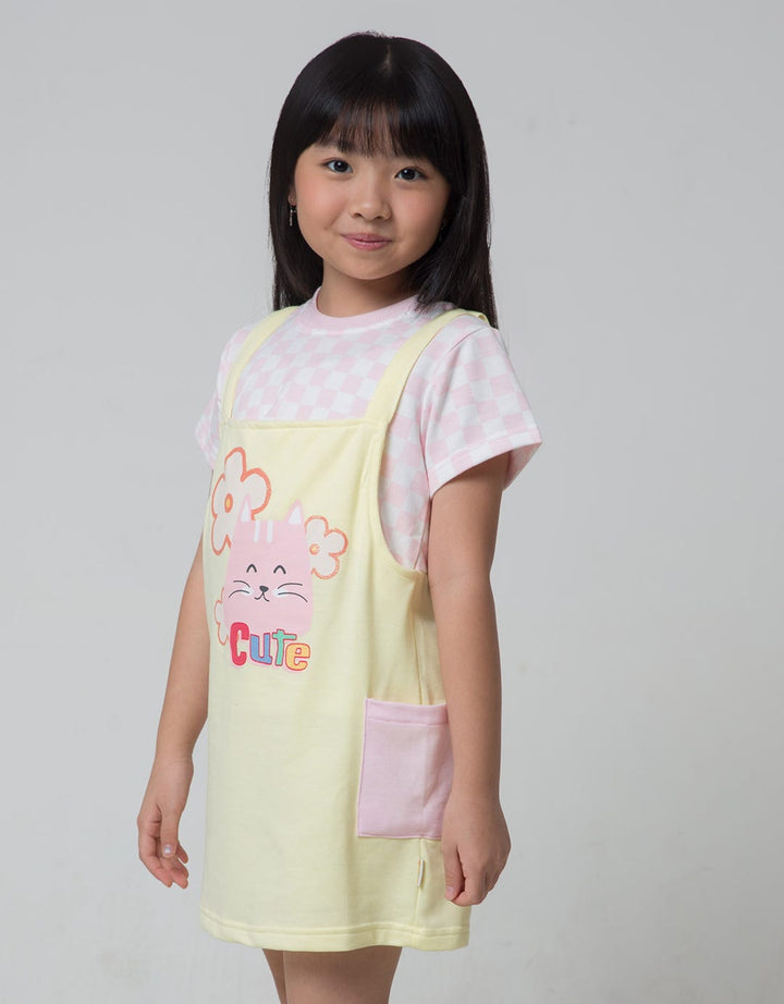 Little M Checkered Pocket Dress for Girls