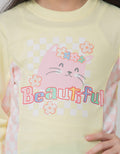 Little M Sweatshirt Cut N Sew Print Check Cat