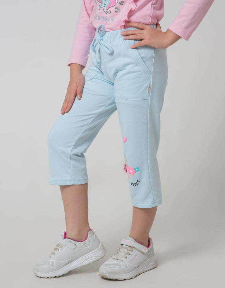 Little M Wide Leg Unicorn Girls Pants