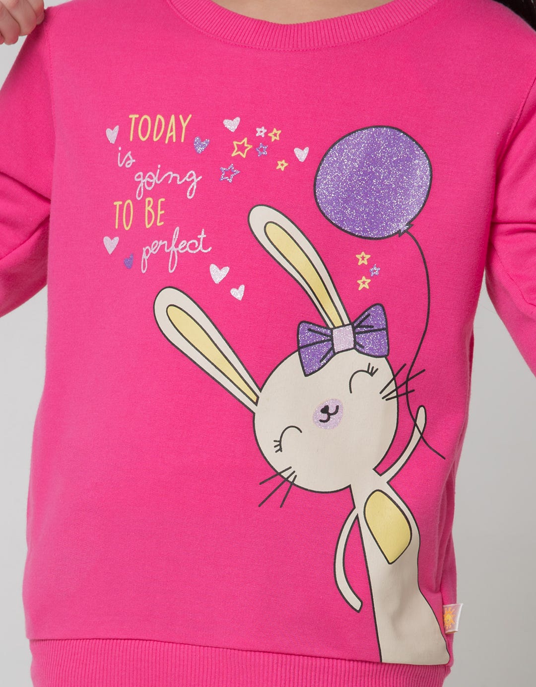 Little M Sweatshirt Print Balloon Rabbit