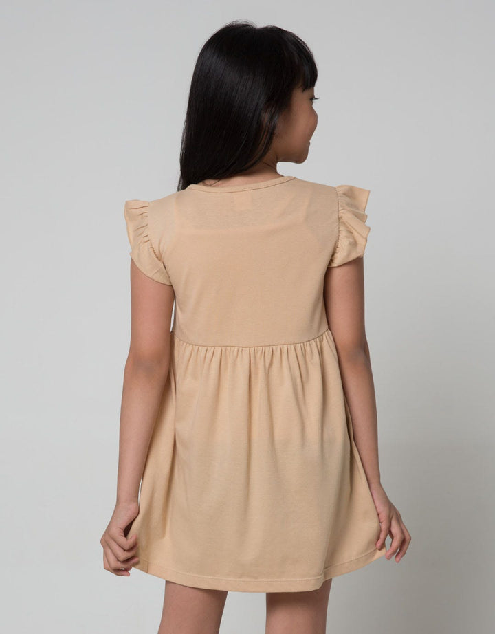 Little M Short Sleeve Midi Dress Daily Ruffle Sleeves Jungle