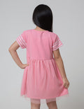 Little M Short Sleeve Midi Dress Stripe Kantong Bunny Tile