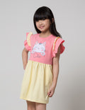 Little M Short Sleeve Midi Dress 2Tone Paint Application