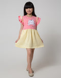 Little M Short Sleeve Midi Dress 2Tone Paint Application