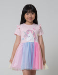 Little M Ruffle Unicorn Dress Anak Perempuan
