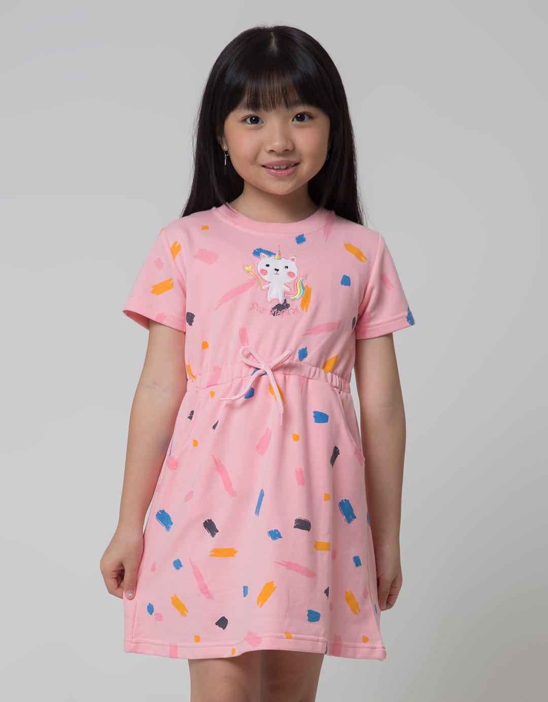 Little M Caticorn Print Dress for Girls