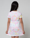 Little M Short Sleeve Midi Dress Full Print Tie Dye Happiness
