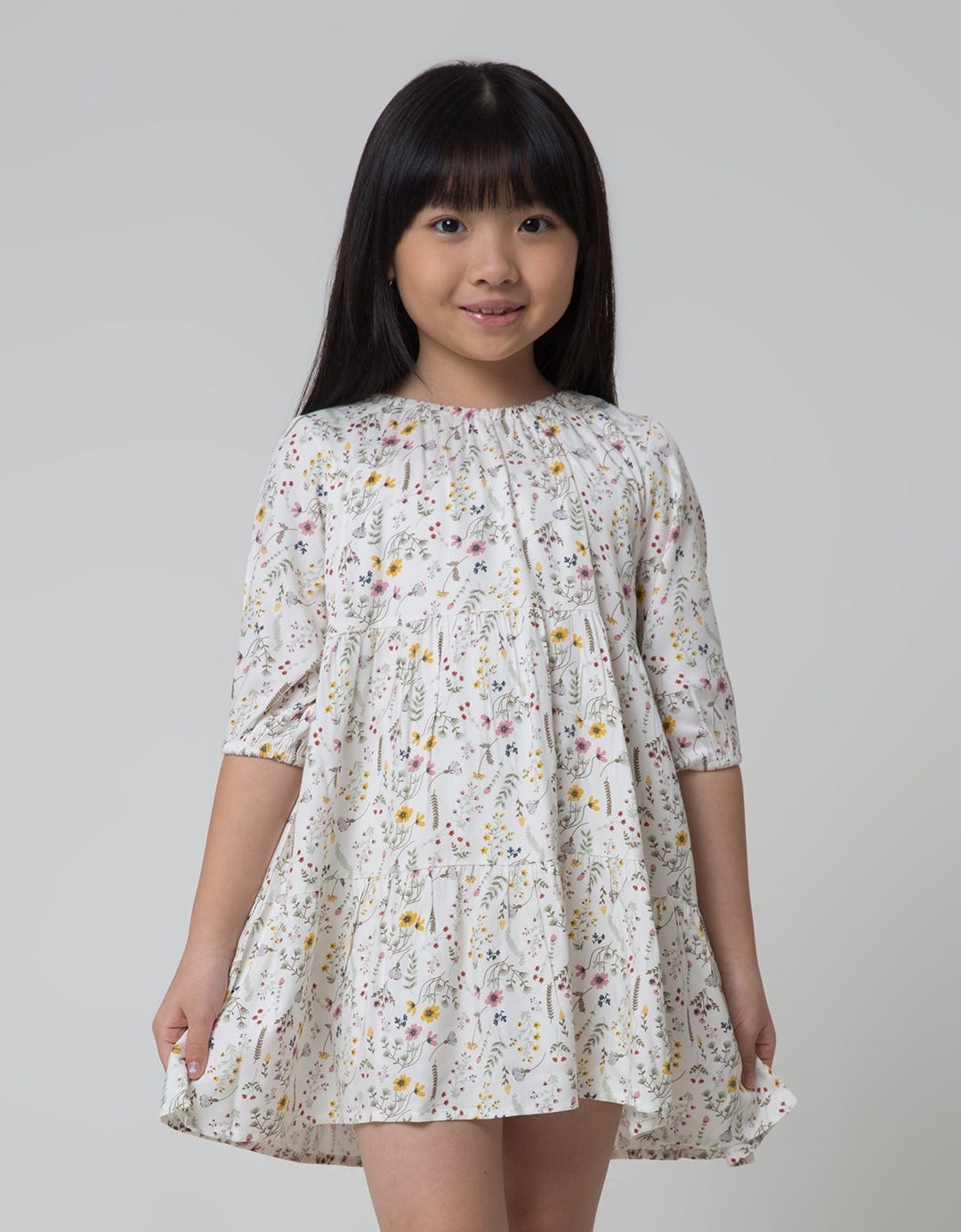 Little M Floral Rayon Print Dress Anak Perempuan