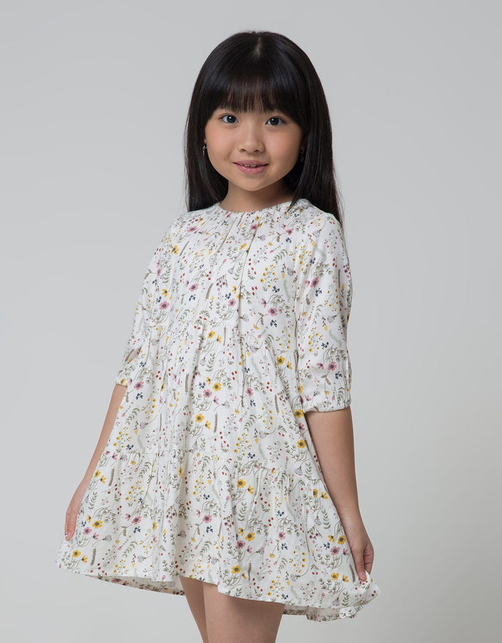 Little M Floral Rayon Print Dress Anak Perempuan
