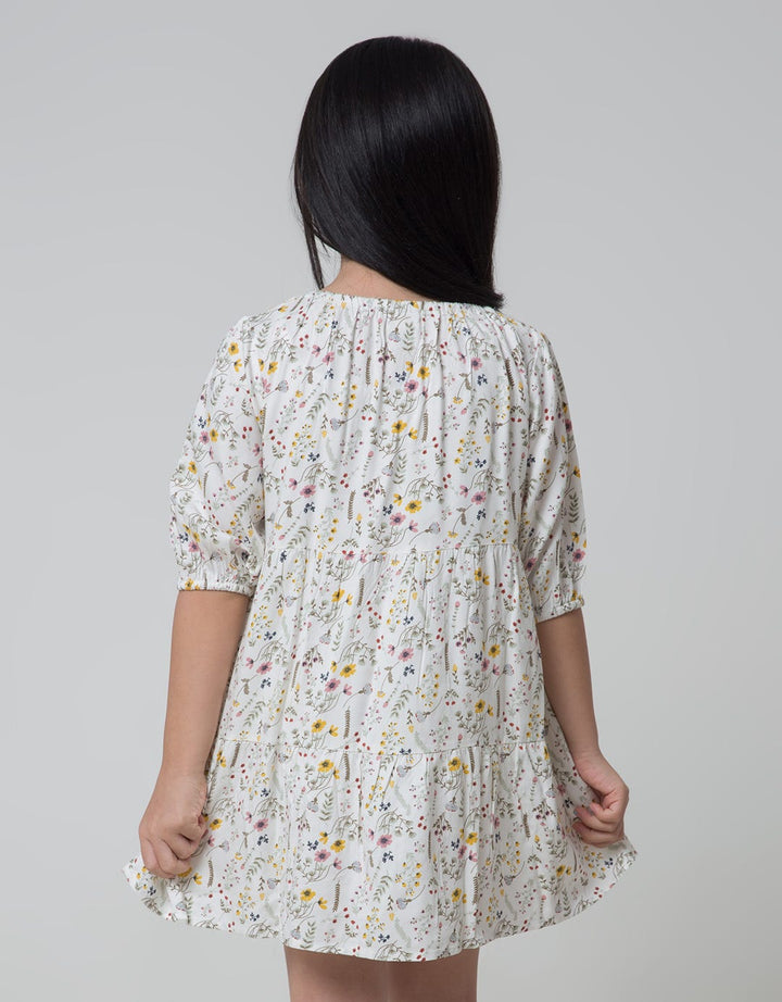 Little M Floral Rayon Print Dress Anak Perempuan