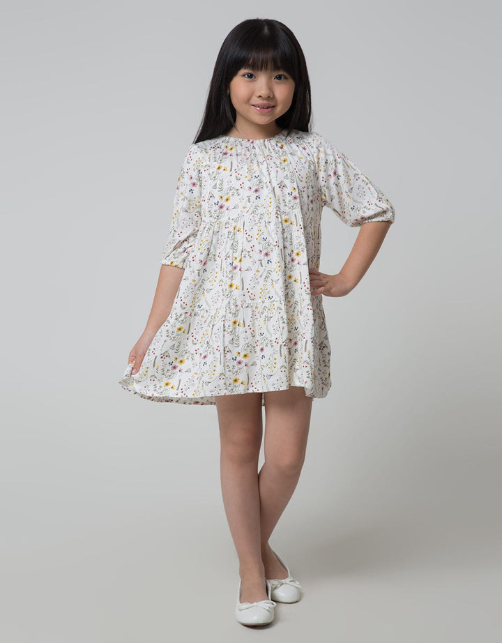 Little M Floral Rayon Print Dress Anak Perempuan