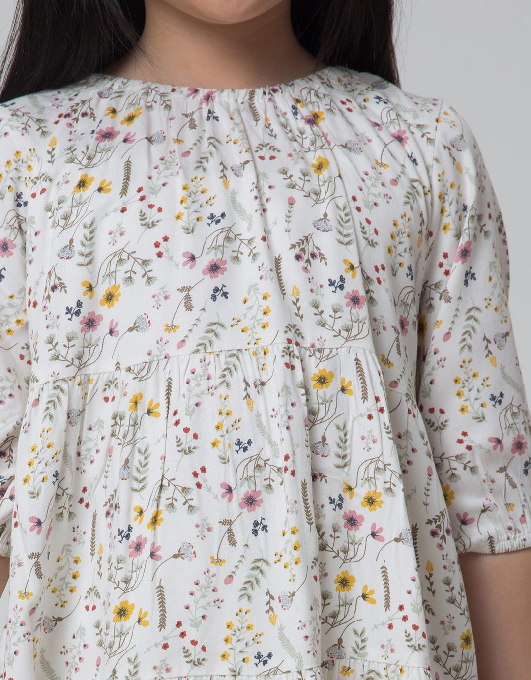 Little M Floral Rayon Print Dress Anak Perempuan