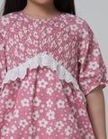 Little M Short Sleeve Midi Dress 3/4 Sleeve Smok With Lace