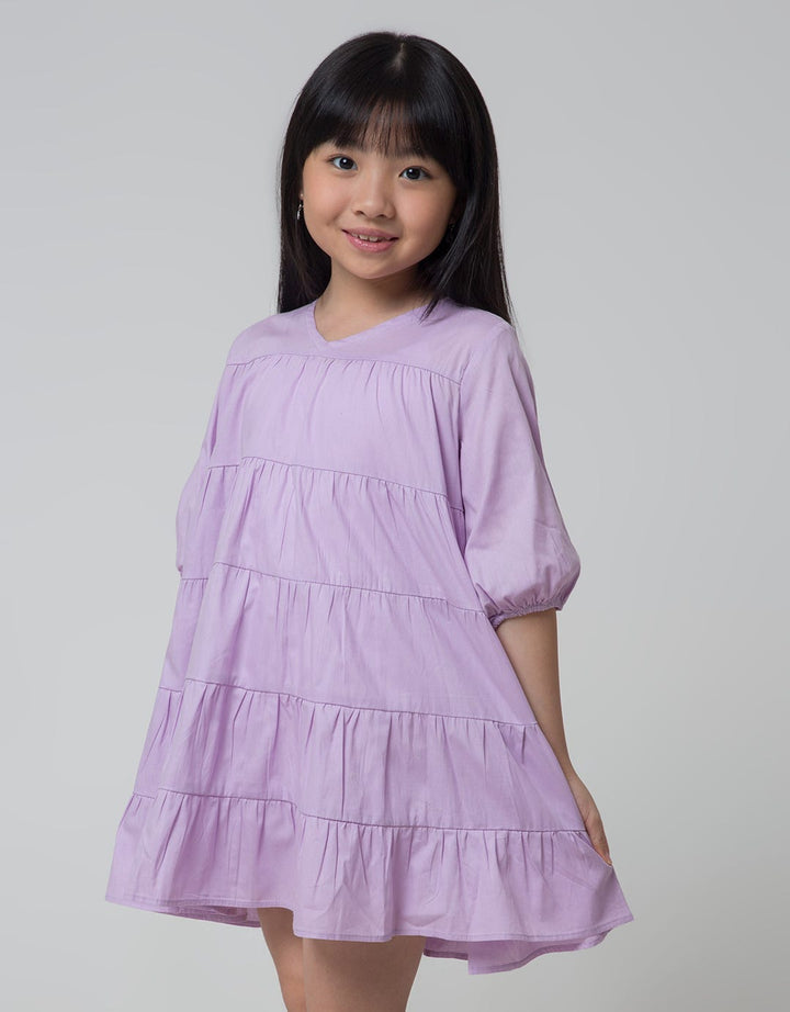 Little M Layered Neck Dress Anak Perempuan