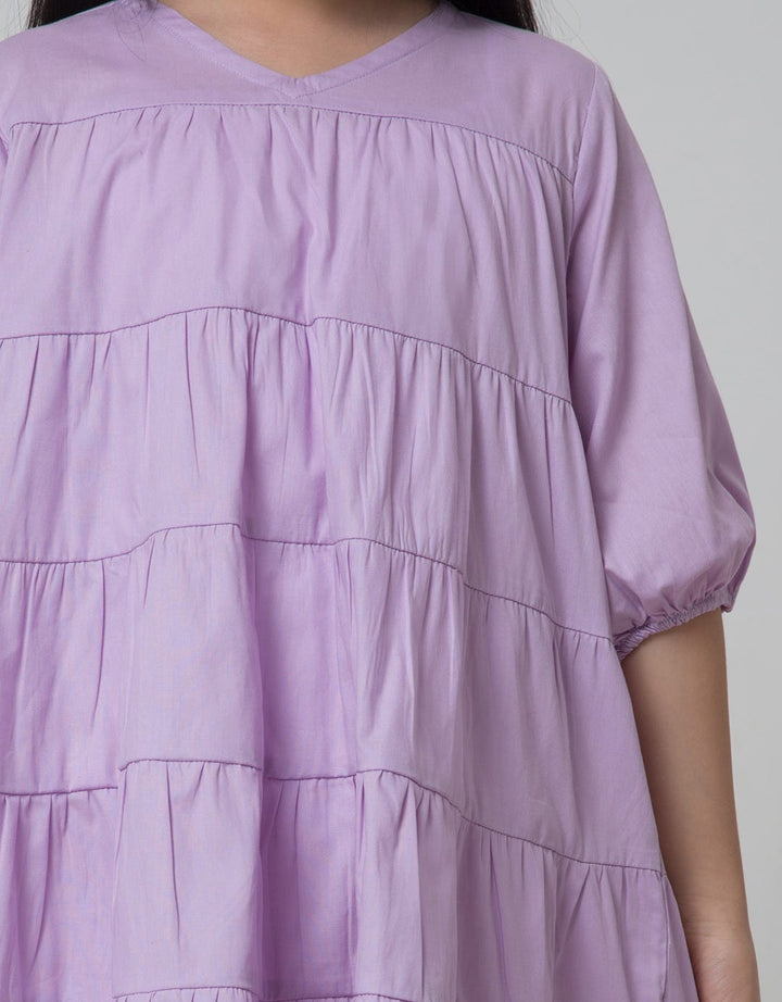 Little M Layered Neck Dress Anak Perempuan