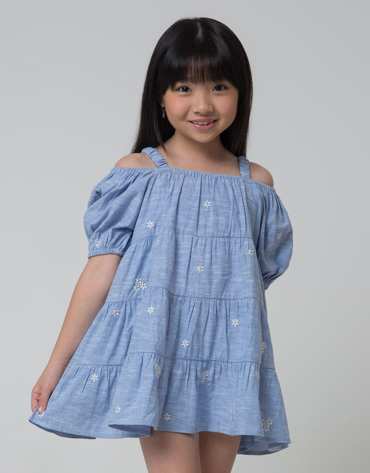 Little M Embroidered Flower Dress for Girls