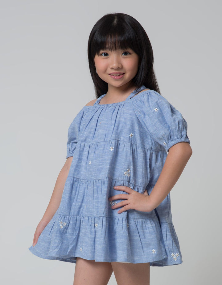 Little M Embroidered Flower Dress for Girls