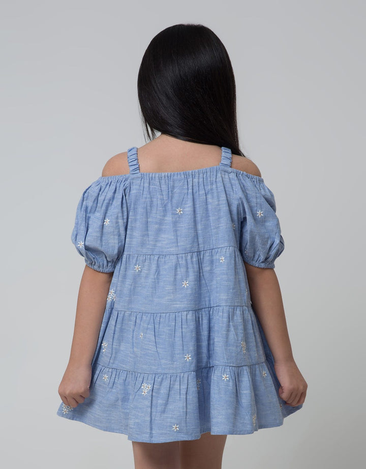 Little M Embroidered Flower Dress for Girls